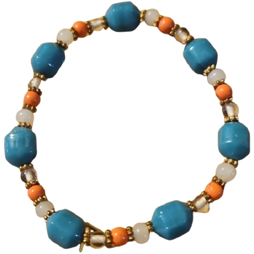 🩵Handmade Glass Beaded Bracelet